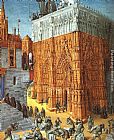 Jean Fouquet Famous Paintings - The Building of a Cathedral